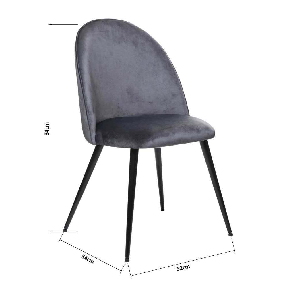Καρέκλα Τραπεζαρίας (52X54X84) A-S Slano Velvet Grey 184908D Home Έπιπλα Κουζίνας & Καρέκλες Spitishop