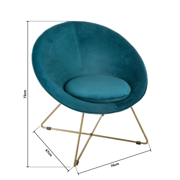 Πολυθρόνα (76x67x73) A-S Evan Armchair Blue 157066B