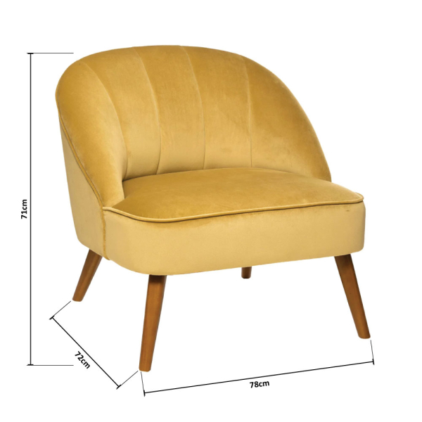 Πολυθρόνα (78x72x71) A-S Naova Armchair Jaune 156949D