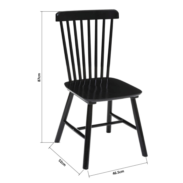 Καρέκλα Τραπεζαρίας (46.5x52x87) A-S Isabel Black 179169B
