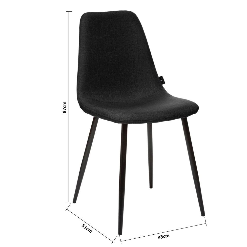 Καρέκλα Τραπεζαρίας (45X51X87) A-S Tyka Black 131255C Home Έπιπλα Κουζίνας & Καρέκλες Spitishop