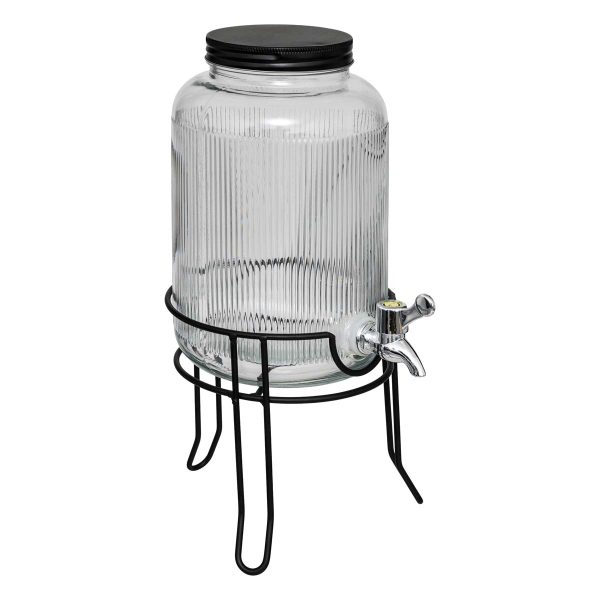 Βάζο Γυάλινο Με Βρυσάκι 4lt & Ποτήρια (Σετ 5τμχ) S-D 203298