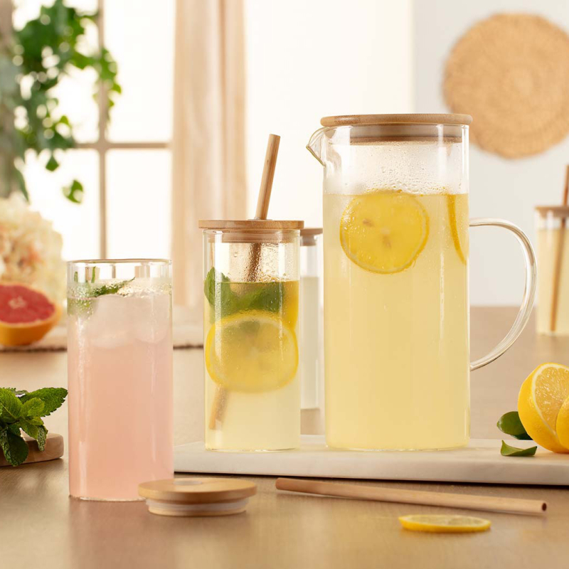 Κανάτα + Ποτήρια Με Καπάκι (Σετ 5τμχ) S-D Bamboo 194900