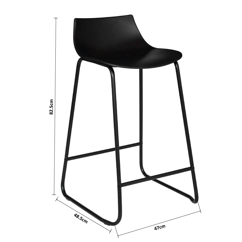 Σκαμπό Μπαρ με Πλάτη (47X48 5X82 5) A-S Otac Black 194619C Home Έπιπλα Spitishop