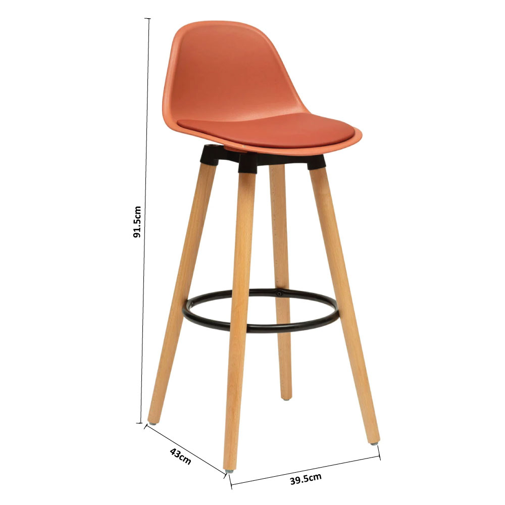 Σκαμπό Μπαρ με Πλάτη (39 5X43X91 5) A-S Maxon Teracotta 157165G Home Έπιπλα Spitishop