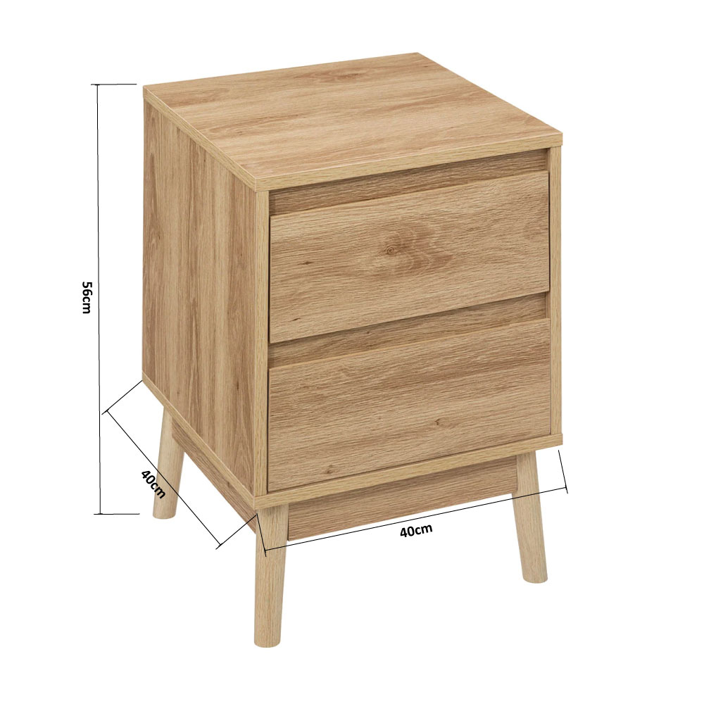 Κομοδίνο με 2 Συρτάρια (40X40X56) F-V Abana 193544 Home Έπιπλα Κρεβατοκάμαρας Κομοδίνα Spitishop
