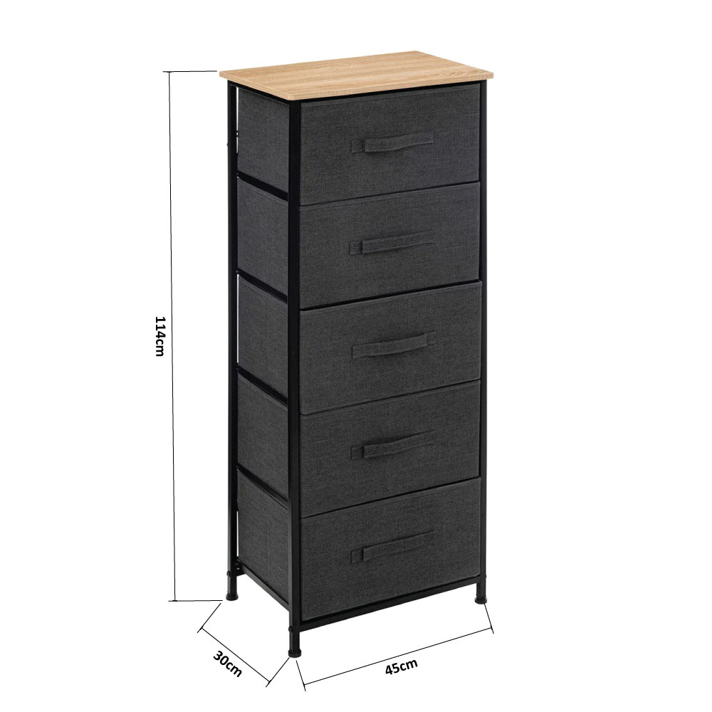 Συρταριέρα 5 Θέσεων (45X30X114) F-V Tissa D Grey 193571 Home Έπιπλα Συρταριέρες - Ντουλάπια Spitishop