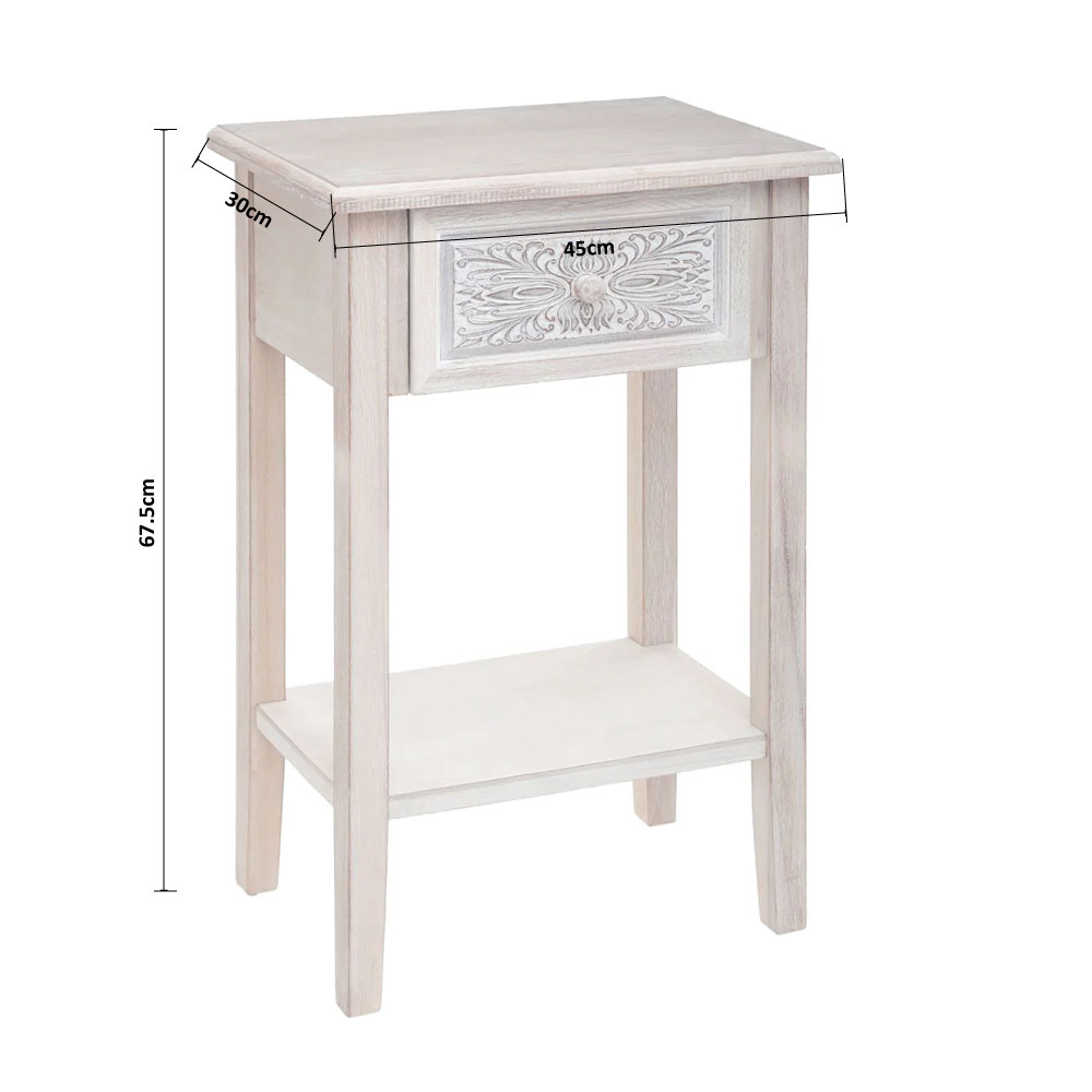 Κομοδίνο με Συρτάρι Ράφι (45X30X67 5) A-S Hina 157202 Home Έπιπλα Κρεβατοκάμαρας Κομοδίνα Spitishop