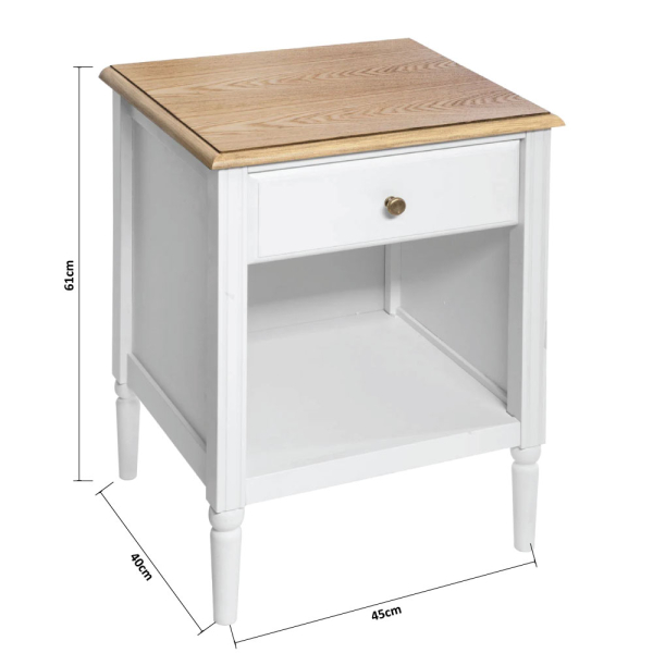 Κομοδίνο Με Συρτάρι & Ράφι (45x40x61) A-S Solen 166601