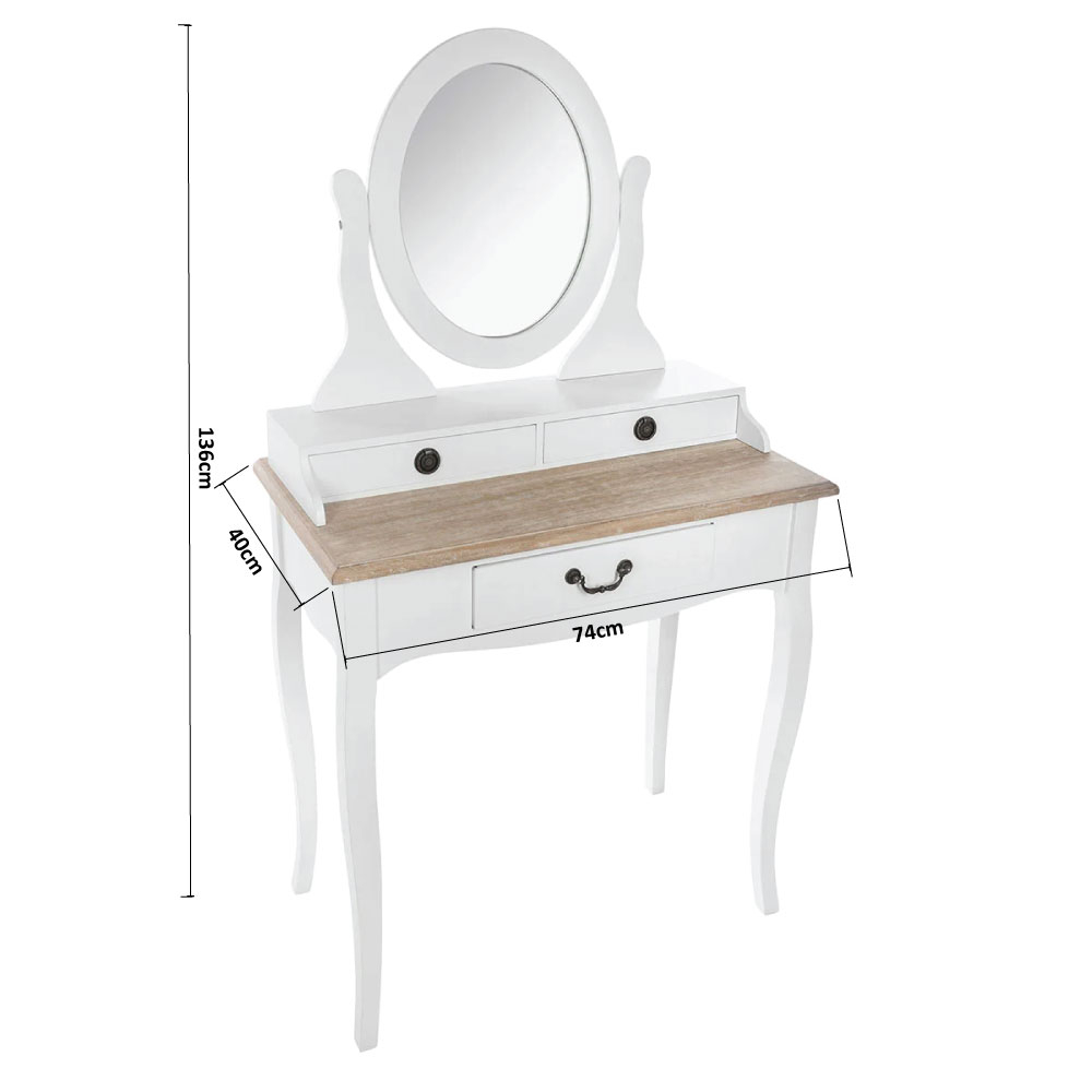 Μπουντουάρ με Καθρέφτη (74X40X136) A-S Chrysa White 131000A Home Έπιπλα Κρεβατοκάμαρας & Τουαλέτες Spitishop