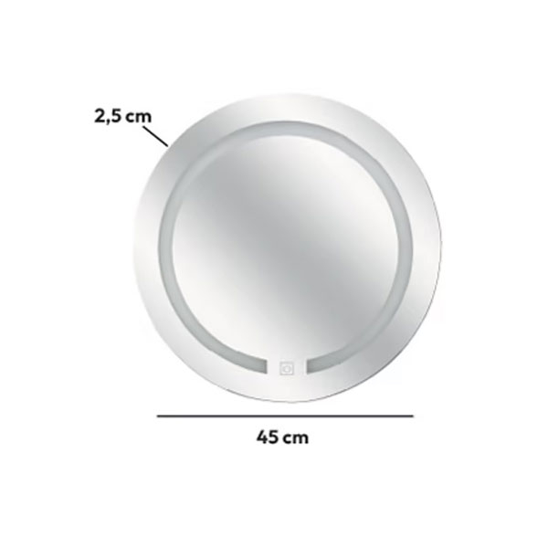 Καθρέφτης Μπάνιου με Led (Φ45X2 3) F-V Round 160947 Home Διακόσμηση Καθρέφτες Spitishop