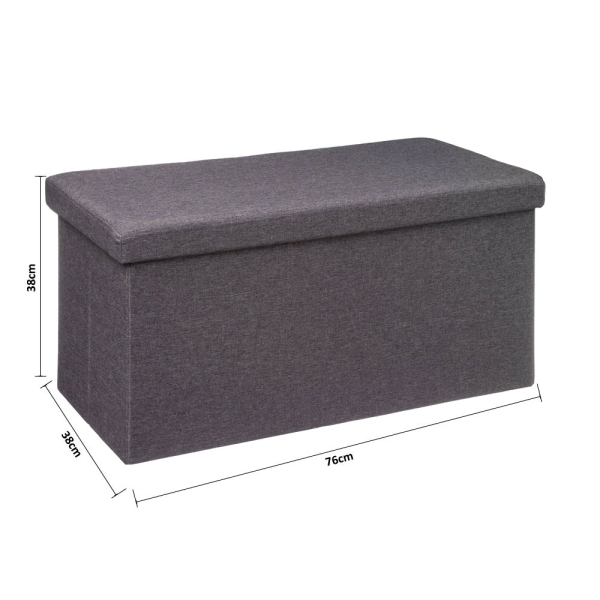 Ταμπουρέ Με Αποθηκευτικό Χώρο (76x38x38) A-S D.Grey 167847A