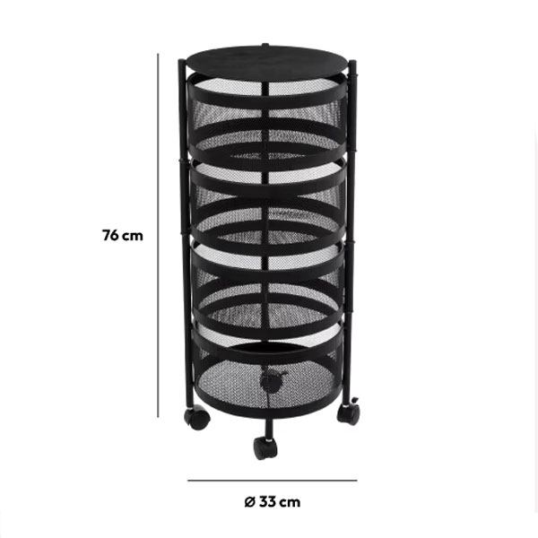 Τρόλεϊ Ραφιέρα 4 Θέσεων (Φ33X76) F-V Mayaj Black 181832 Home Οργάνωση & Αποθήκευση Οργάνωσης Spitishop