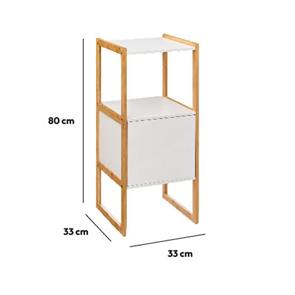 Ντουλάπι Μπάνιου Με Ράφι (33x33x80) F-V Natureo White 174894A