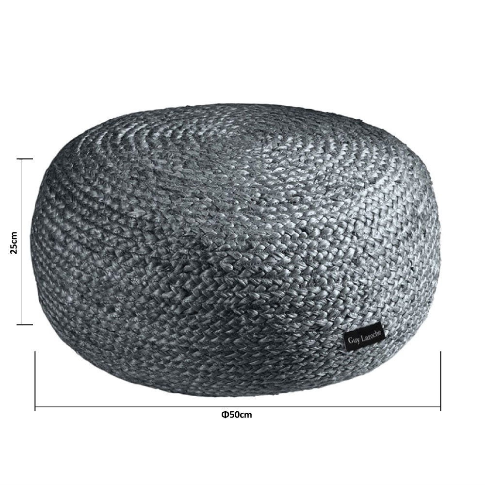 Πουφ (Φ50X25) Guy Laroche Ottoman Anthracite Home Έπιπλα Σαλονιού Spitishop