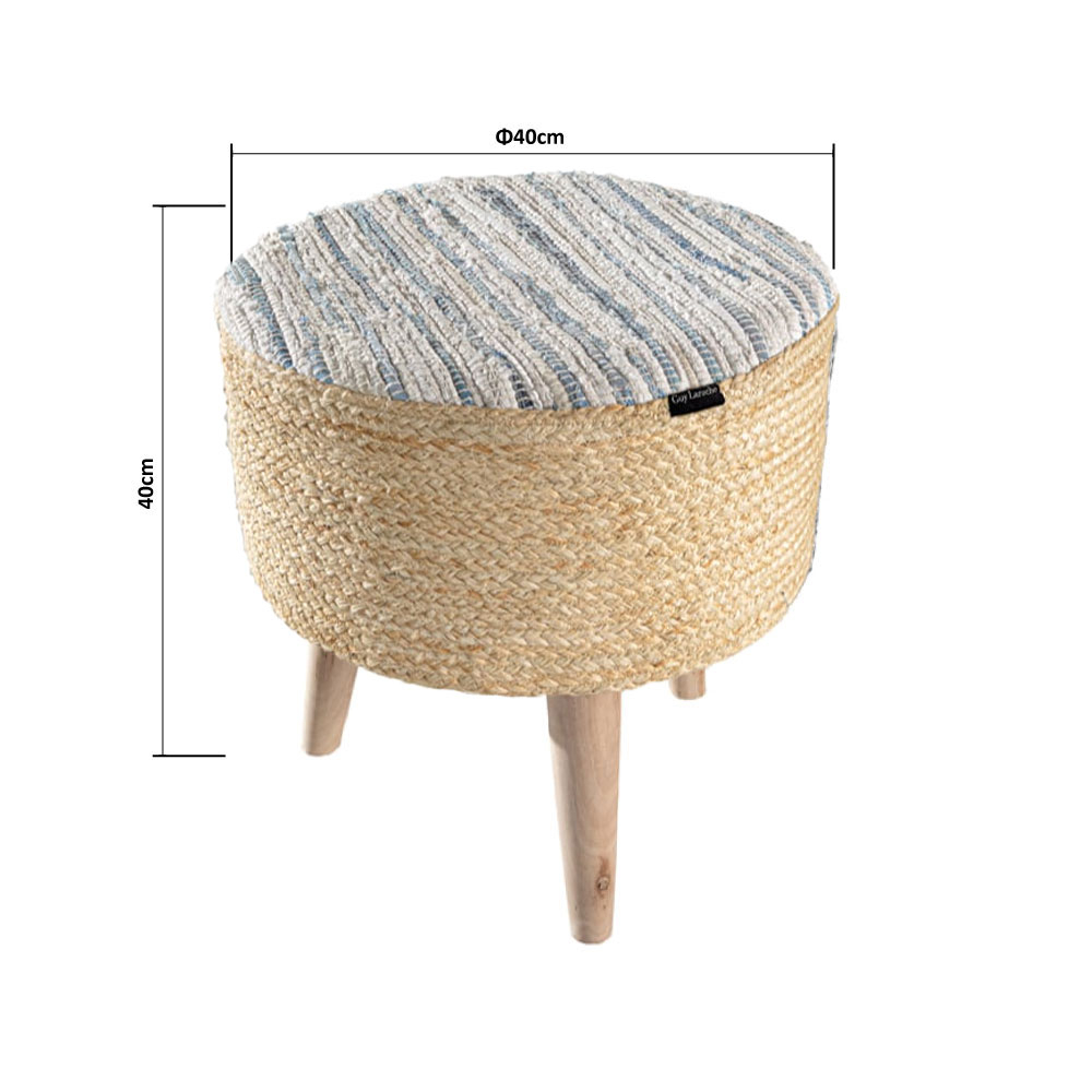 Σκαμπό (Φ40X40) Guy Laroche Ottoman Kilim Home Έπιπλα Spitishop