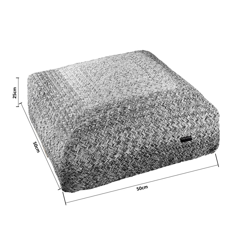 Πουφ (50X50X25) Guy Laroche Boho Shades Grey Home Έπιπλα Σαλονιού Spitishop