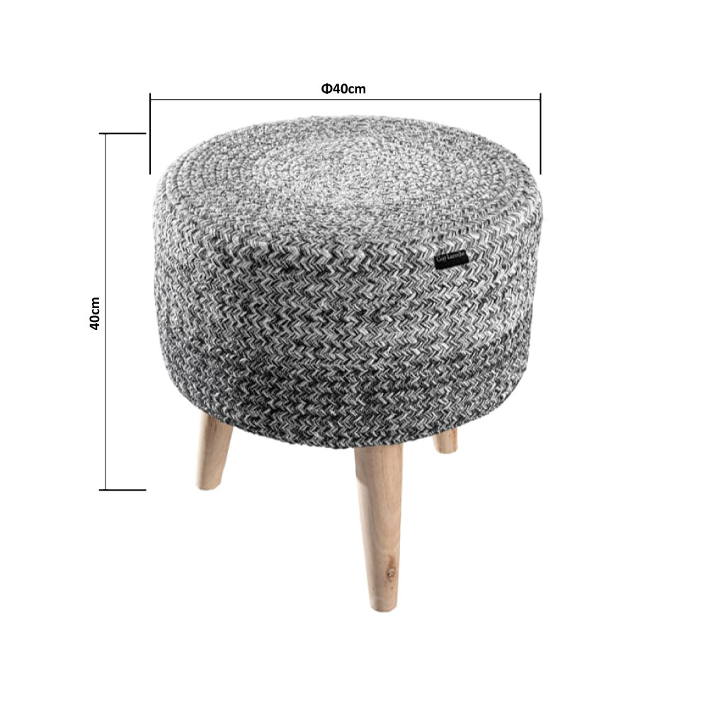 Σκαμπό (Φ40X40) Guy Laroche Shades Grey Home Έπιπλα Spitishop