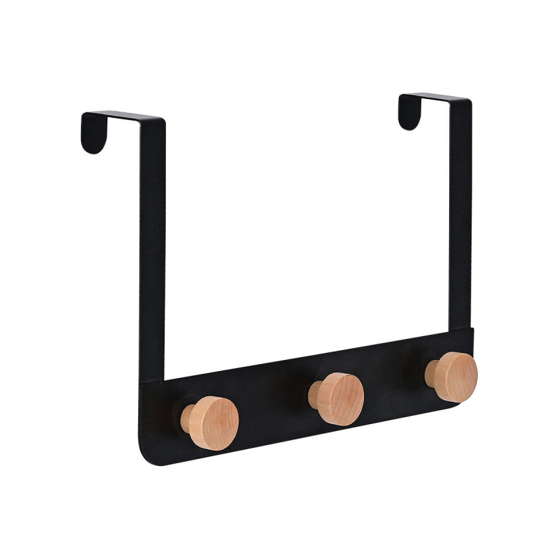 Κρεμάστρα Πόρτας 3 Θέσεων (20x2.5x30) Estia Μεταλλική Μαύρη 02-18269