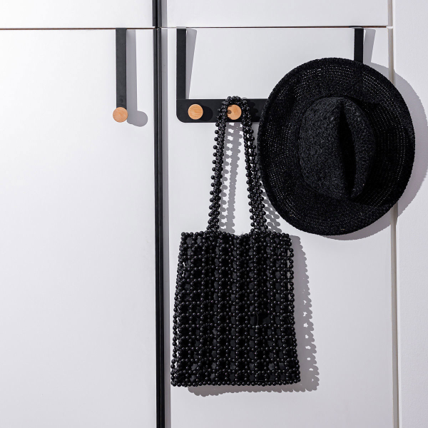 Κρεμάστρα Πόρτας 3 Θέσεων (20x2.5x30) Estia Μεταλλική Μαύρη 02-18269