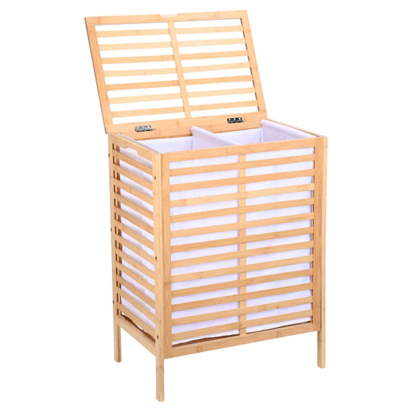 Καλάθι Απλύτων 2 Θέσεων (53x35x71) Estia Bamboo Essentials 02-23775