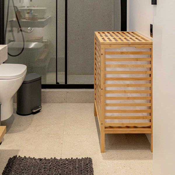 Καλάθι Απλύτων 2 Θέσεων (53x35x71) Estia Bamboo Essentials 02-23775