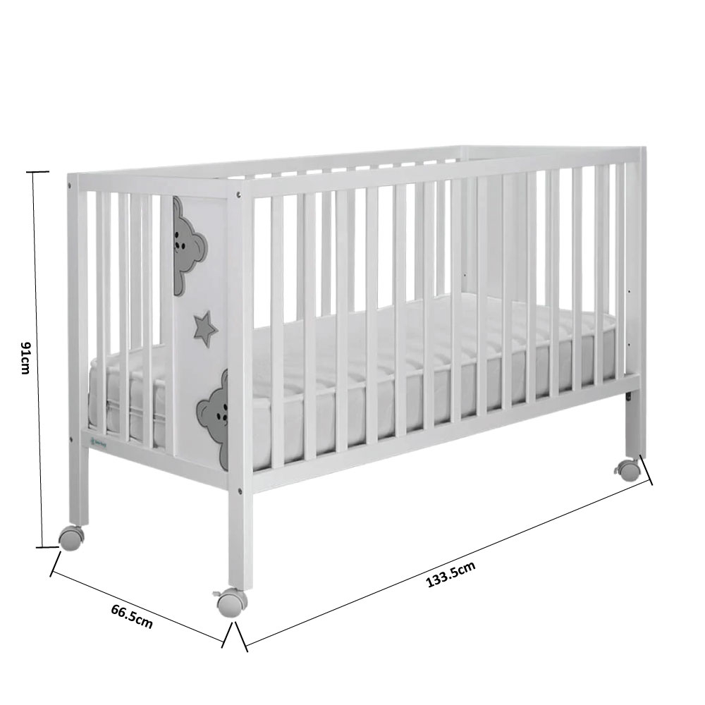 Κούνια (60X130) Bebe Stars Life White 453-02 Home Παιδικά Βρεφικά & Έπιπλα Κρεβάτια Κούνιες Spitishop