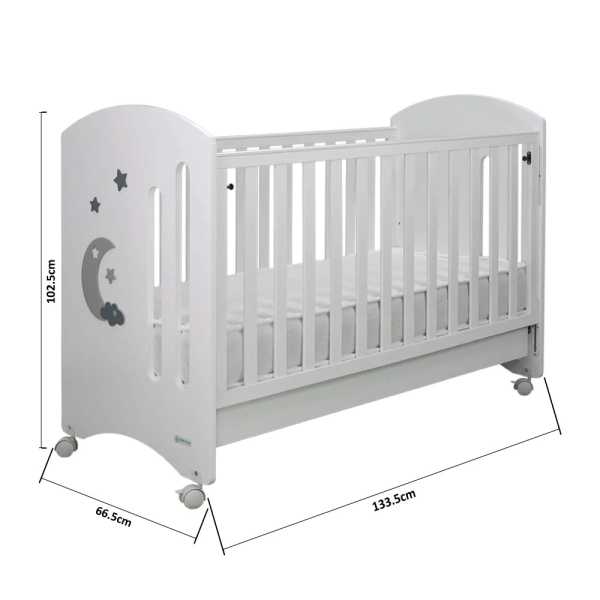 Κούνια (60x130) Bebe Stars Azure White 450-02