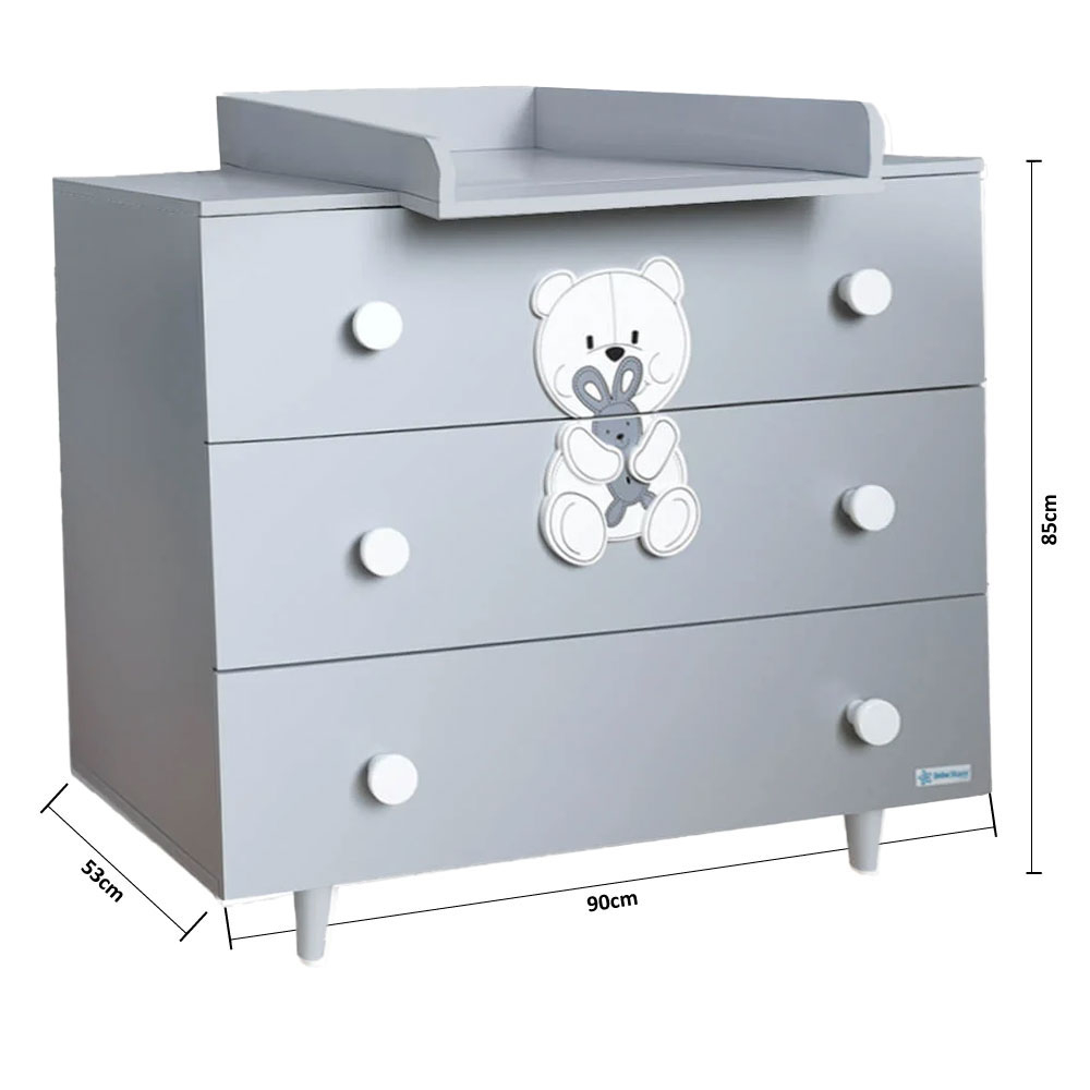 Αλλαξιέρα Μωρού - Συρταριέρα (90X53X85) Bebe Stars Polar Grey 451-15 Home Παιδικά Βρεφικά & Έπιπλα Βρεφικές Αλλαξιέρες Συρταριέρες Ντουλάπες Spitishop