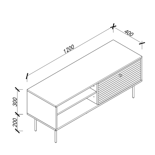 Έπιπλο Τηλεόρασης (120x40x50) Spitishop Line TU03