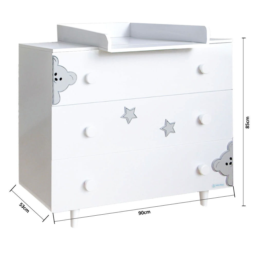 Αλλαξιέρα Μωρού - Συρταριέρα (90X53X85) Bebe Stars Life White 453-12 Home Παιδικά Βρεφικά & Έπιπλα Βρεφικές Αλλαξιέρες Συρταριέρες Ντουλάπες Spitishop