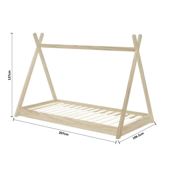 Παιδικό Κρεβάτι Montessori (90x200) Spitishop Roby Natural