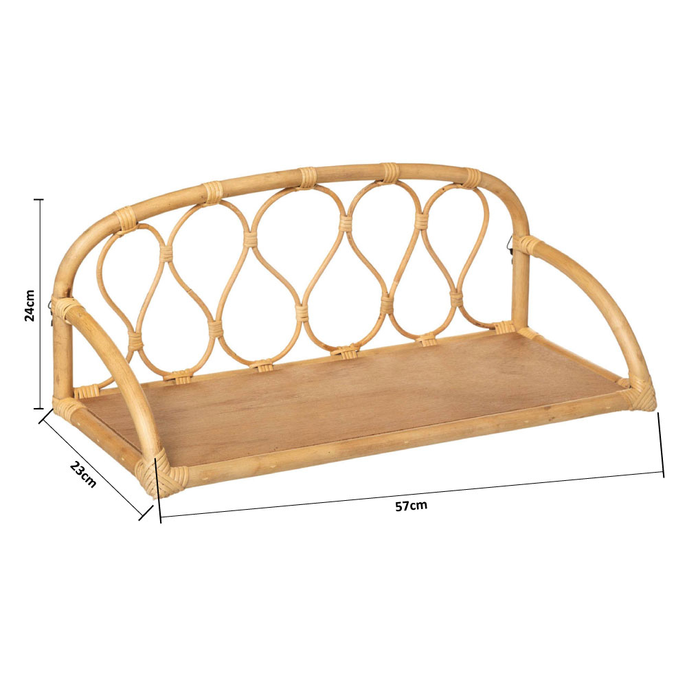 Ράφι Τοίχου (57X23X24) A-S Jolie Liberty Rattan 174093 Home Παιδικά Βρεφικά & Έπιπλα Ράφια - Ραφιέρες Spitishop