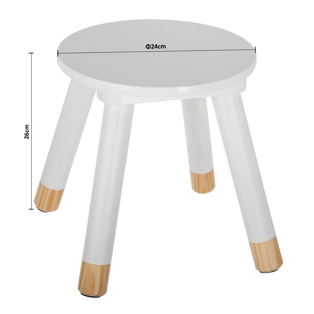 Παιδικό Σκαμπό (Φ24X26) A-S Sweet White 127143B Home Παιδικά Βρεφικά & Έπιπλα Παιδικές Καρέκλες-Σκαμπό Spitishop