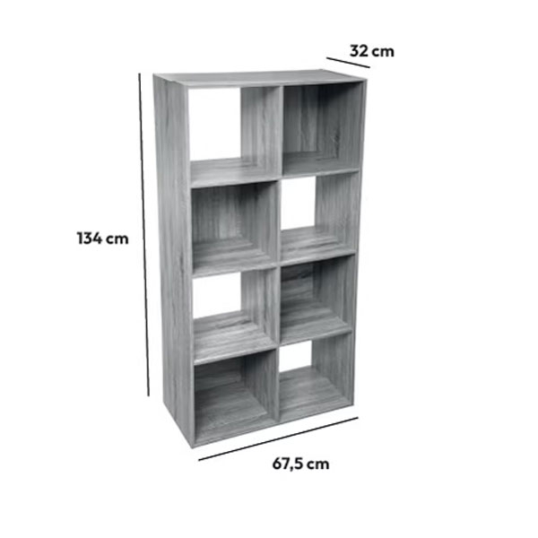Βιβλιοθήκη Δαπέδου 8 Θέσεων (67 5X32X134) F-V Mix Grey 160478A Home Παιδικά Βρεφικά & Έπιπλα Παιδικές Βιβλιοθήκες Spitishop