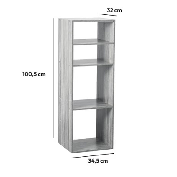 Βιβλιοθήκη Δαπέδου 4 Θέσεων (34 5X32X100 5) F-V Mix Grey 138927A Home Παιδικά Βρεφικά & Έπιπλα Παιδικές Βιβλιοθήκες Spitishop