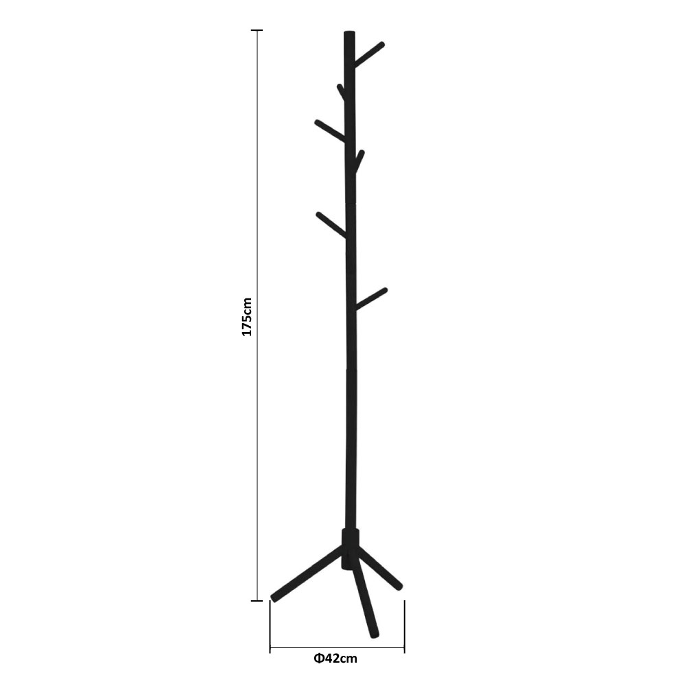 Καλόγερος Ρούχων (42X42X175) Estia Μαύρο 03-24024 Home Έπιπλα Εισόδου Καλόγεροι Spitishop