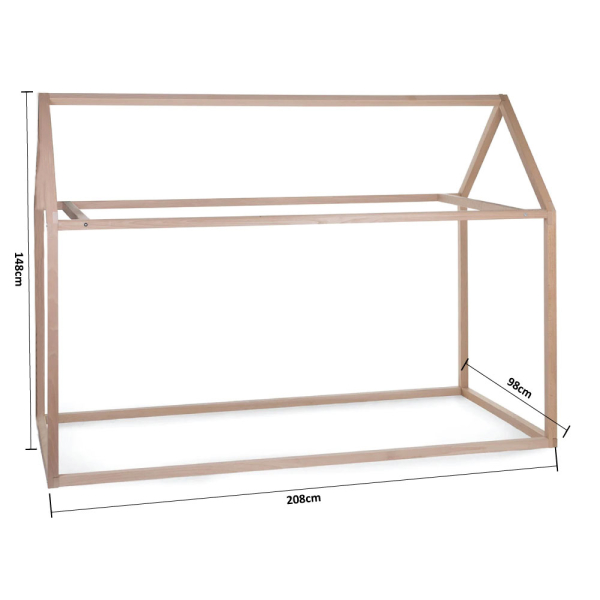 Παιδικό Κρεβάτι Montessori (90x200) ChildHome Natural BR73095