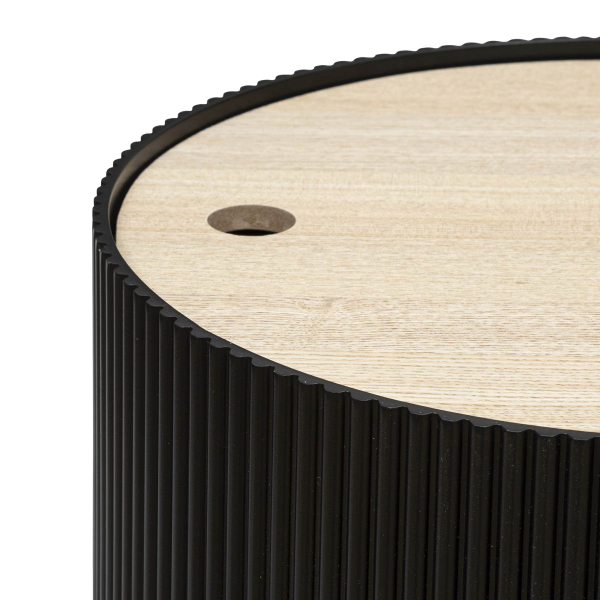 Βοηθητικό Τραπεζάκι Με Αποθηκευτικό Χώρο (Φ38.5x35) A-S Enola Black 197740D