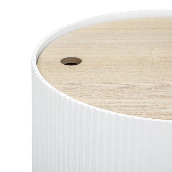 Βοηθητικό Τραπεζάκι Με Αποθηκευτικό Χώρο (Φ38.5x35) A-S Enola White 197740C