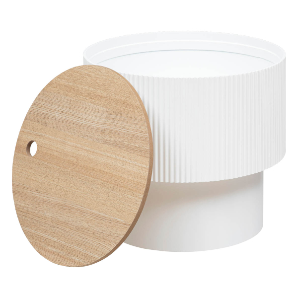 Βοηθητικό Τραπεζάκι Με Αποθηκευτικό Χώρο (Φ38.5x35) A-S Enola White 197740C