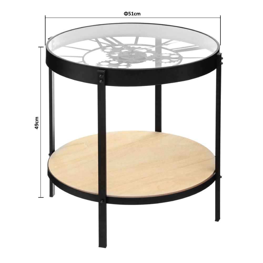 Βοηθητικό Τραπεζάκι με Ρολόι (Φ51X49) A-S Meca Clock 157207 Home Έπιπλα Σαλονιού Τραπεζάκια & Βοηθητικά Spitishop