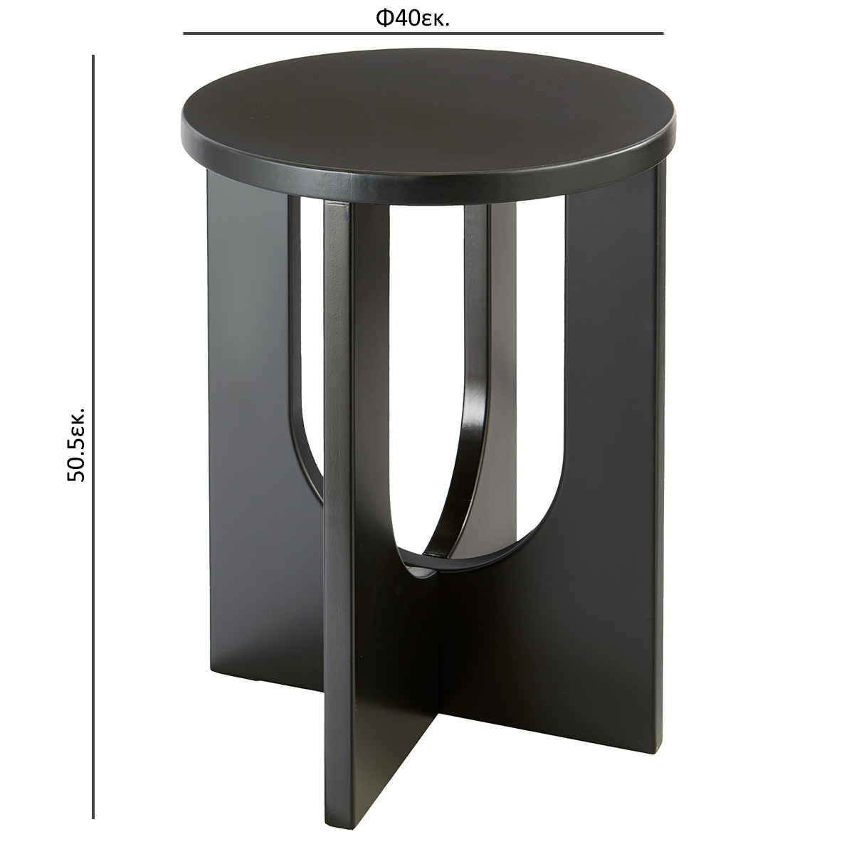 Βοηθητικό Τραπεζάκι (Φ40X50 5) A-S Bloom Black 206046B Home Έπιπλα Σαλονιού Τραπεζάκια & Βοηθητικά Spitishop