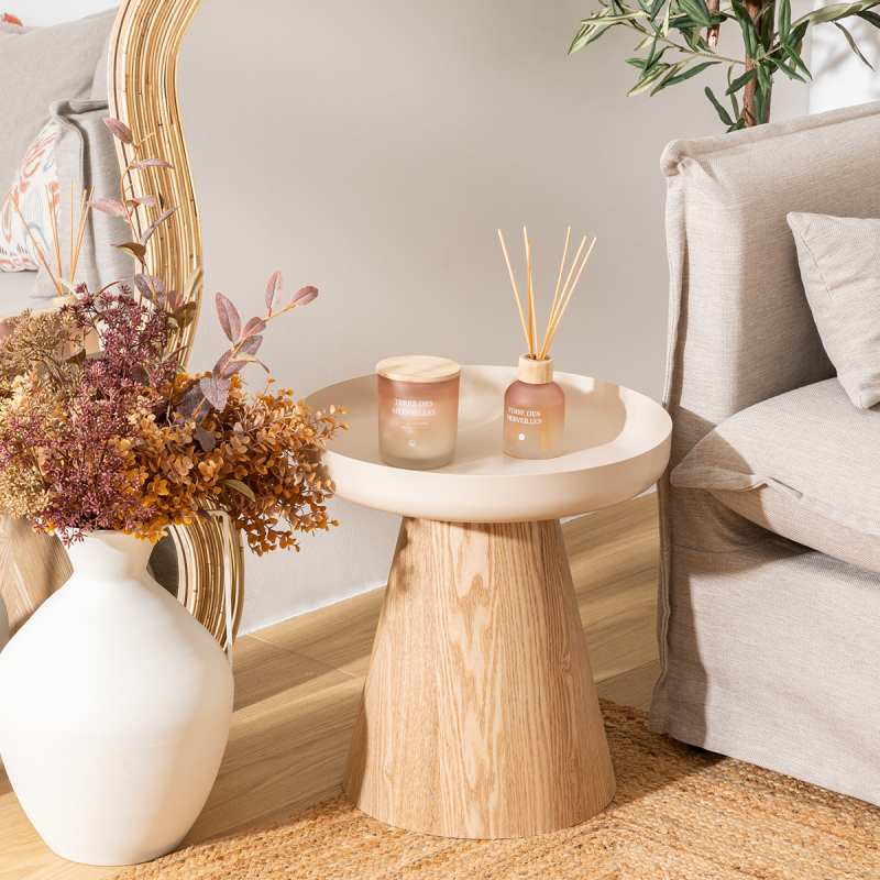 Βοηθητικό Τραπεζάκι (Φ40x41.8) A-S Hercyna Beige 206054A