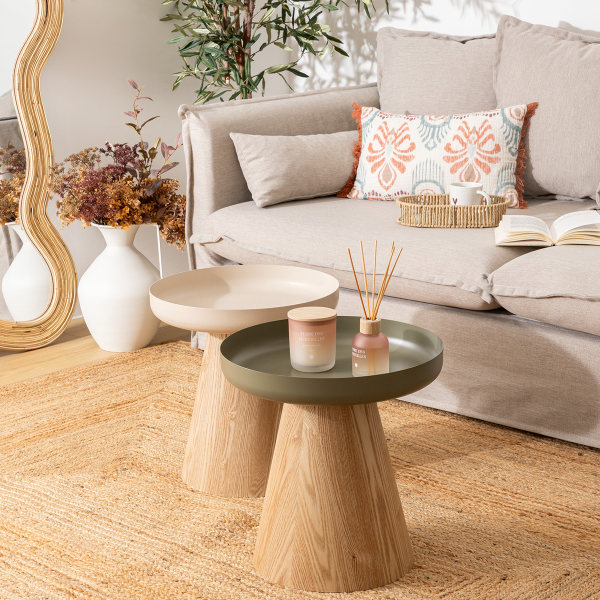 Βοηθητικό Τραπεζάκι (Φ40x41.8) A-S Hercyna Beige 206054A