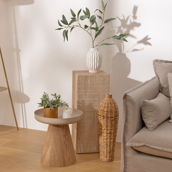 Βοηθητικό Τραπεζάκι (Φ40x41.8) A-S Hercyna Beige 206054A