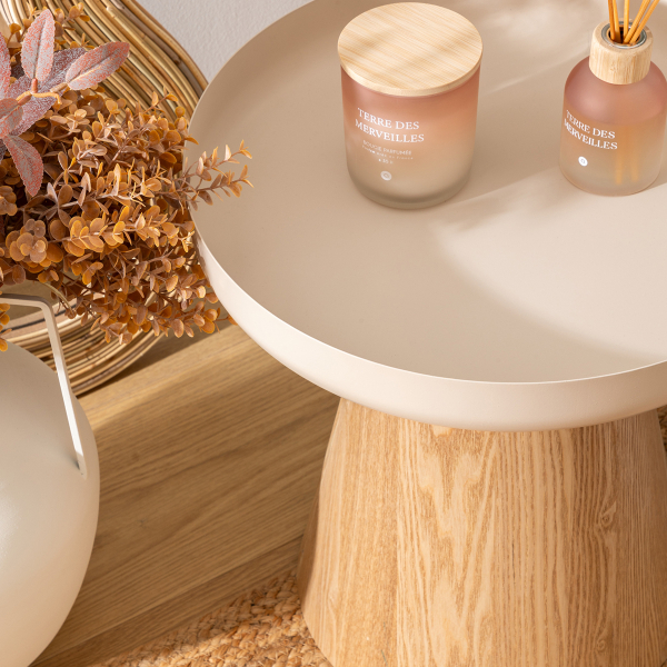 Βοηθητικό Τραπεζάκι (Φ40x41.8) A-S Hercyna Beige 206054A