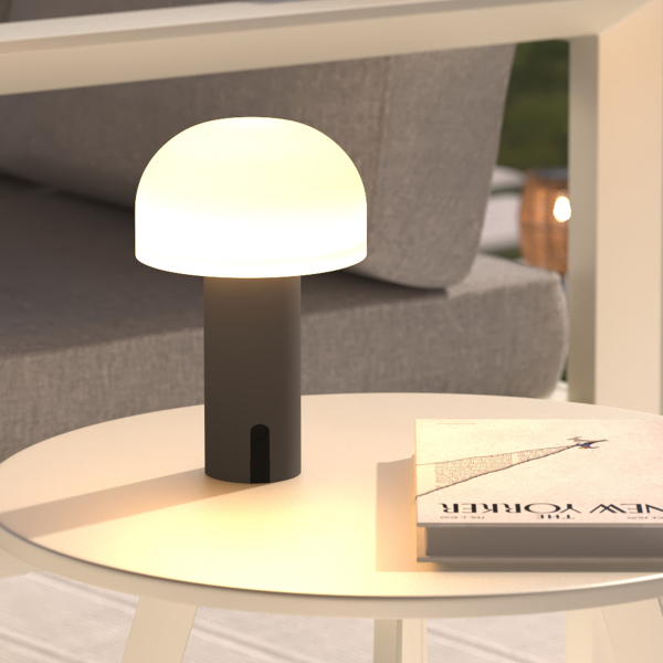 Επιτραπέζιο Φωτιστικό Επαναφορτιζόμενο LED (Φ15x22) A-S Jany Black 205945