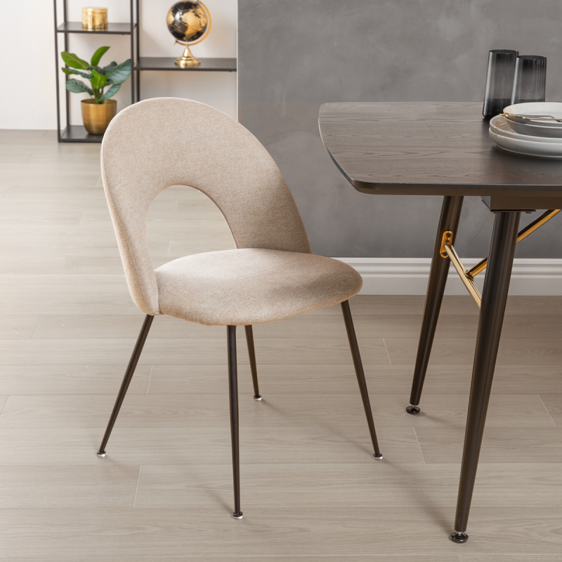 Καρέκλα Τραπεζαρίας (49x53x81) A-S Raven Beige 207301A