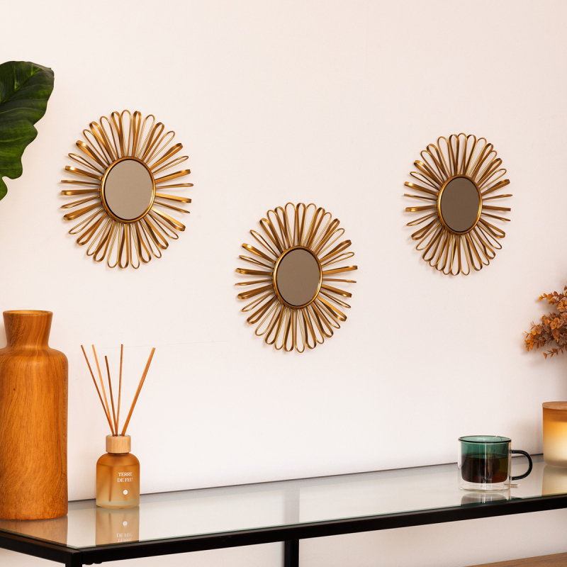 Διακοσμητικοί Καθρέφτες Τοίχου (Σετ 3τμχ) A-S Warren 206476